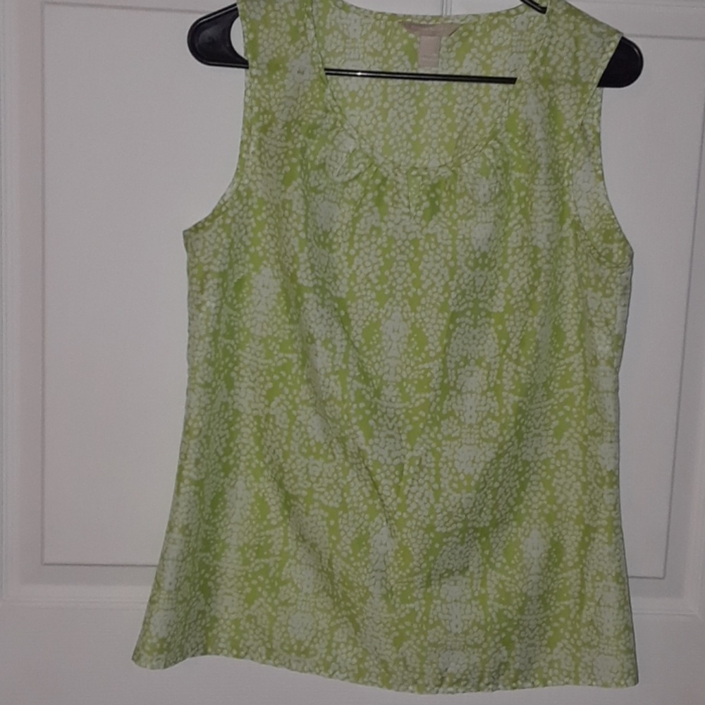 Green and white banana republic blouse.